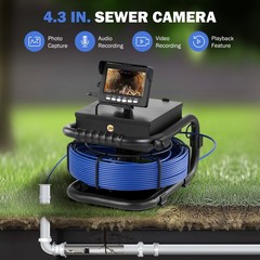 4.3 In 66FT/20M Sewer Camera HD Drain Pipe Inspection Camera Meter Counter 32GB