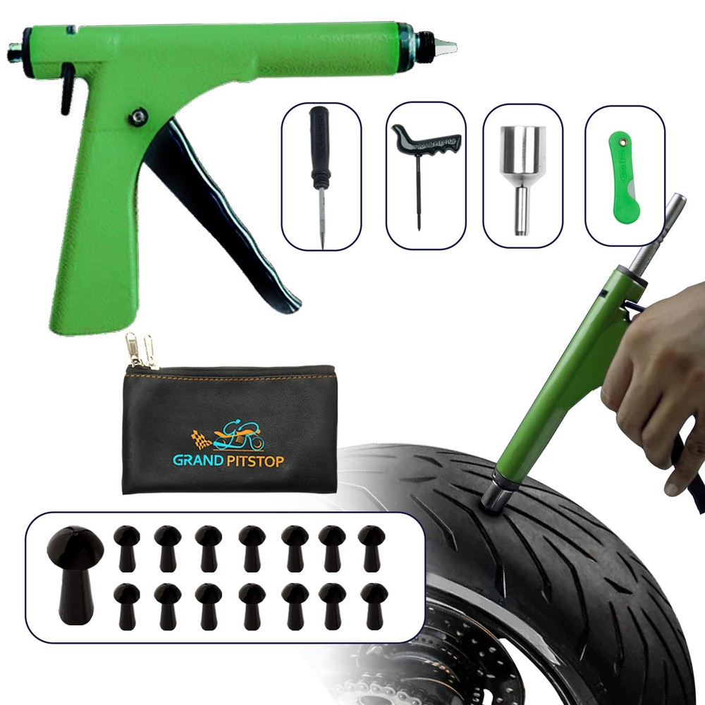 Tubeless Tire Gun Puncture Repair Kit with Mushroom Plug for Tyre Punctures a&hellip;