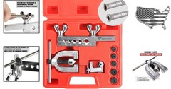Double & Single Flaring Tool Kit &ndash; 5 Adapters, Cutters & Durable Case Included