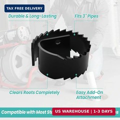 QQZ General Drain Cleaner Heavy Duty Saw Blade 3HDB, Root Cutter for Drain Clean