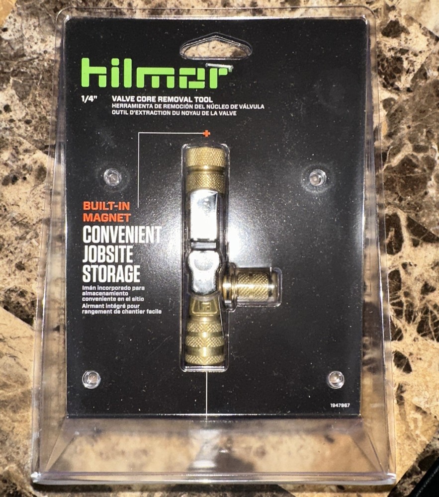 hilmor Valve Core Removal Tool, 1/4&Prime;, 1947967 Built in Magnet New 🔥