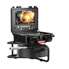 30m Sewer Drain Pipe Inspection Camera w/ 512HZ Locator 9&Prime; Monitor Self-Leveling