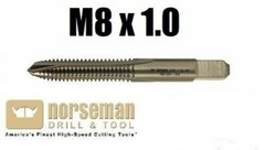 M8 x 1.0 Metric 4FL Taper Tap High Speed Steel BEST QUALITY Norseman 60569