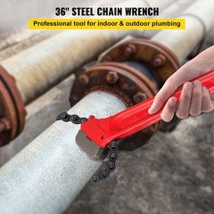 Heavy Duty Chain Wrench, 36 Inch Pipe Tool, 4.5 to 7.5 Inch Capacity