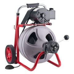 Uimoso 75FT x 3/8 Inch Drain Cleaning Machine with Auto Feed and 8 Cutter Heads