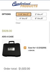 Cumberland Products Mainline pipe Scraper 1 1/4&rdquo; &ndash; 2&rdquo; With Case