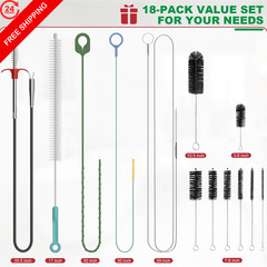 EastLink Drain Snake 18 Set: 35.5&Prime; Clog Remover (x1), 30&Prime; Steel Red