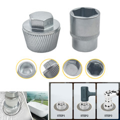 1.5&rdquo; Tub Drain Extractor with 1&rdquo; Socket Bathtub Remover Strong Grab Plumbing