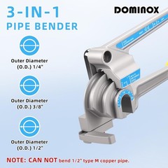 DOMINOX 3-IN-1 Tube Bender, Outer Diameter 1/4&Prime;, 3/8&Prime;, 1/2&Prime;, 0-180&deg;