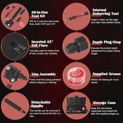 Single/Double Flaring Tools Kit 33260 for 3/16&Prime; and 1/4&Prime; Tubing on Most Vehicles