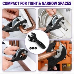 Ratcheting Pipe Cutter, 2-in-1 Close Quarters Tubing Cutter Tool (5/16&Prime; to 1-&hellip;