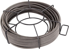 Drain Cleaning Cable 100 FT X 3/8 Inch, Solid Core Steel Sewer Cable with 4 Cutt
