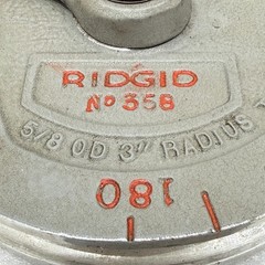 RIDGID NO 358 GEARED RATCHET TUBE BENDER 5/8 16MM OD 3&Prime; 76MM R 180&deg; 35170 USA