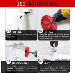 6&times;For PPRK6 Plastic Pipe Fitting Reamer Kit for 1/2&Prime; drills PVC pipe reamer tool
