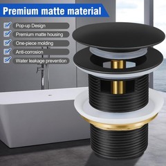 FERUERW Pop-up Drain Kit for Freestanding Bathtub Tub Matte Black