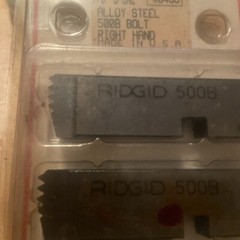 New RIDGID 500B 48495 RH 7/8&Prime;-9 UNC HS Bolt Dies Set RIGHT HAND NOS