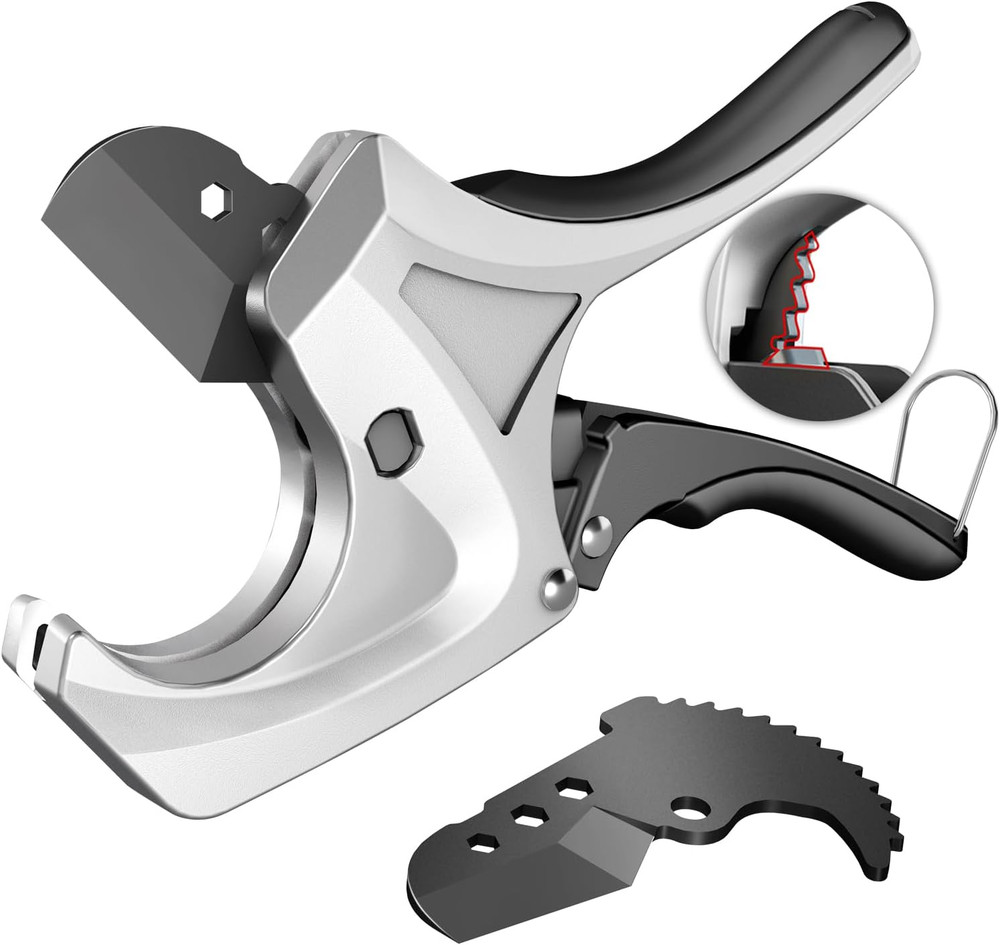 PVC Pipe Cutter,Cuts up to 2-1/2&Prime;,Ratcheting PVC Cutters,Pex Pipe Cutter,For PVC