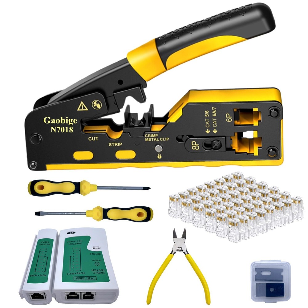 Gaobige Pass Through rj45 Crimp Tool Kit, Network Cat7 Cat6A Cat6&hellip;