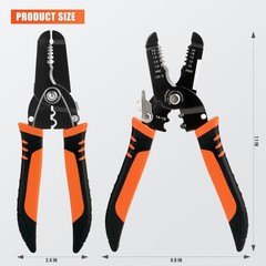 5-In-1 Professional Wire Stripper Tool, Orange Wire Cutters and Crimpers Pliers