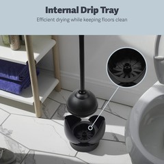 Casabella Toilet Plunger and Hideaway Caddy Combo for (Pack of 1), Black