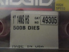 Ridgid 48920 3/8&Prime; &ndash; 16 UNC500B Bolt Dies &ndash; Left Hand &ndash; High Speed
