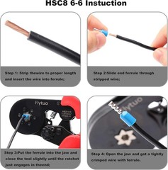Hexagonal Crimping Tool, AWG23-10 HSC8 6-6 Self-adjusting Ratchet Wire Ferrule C