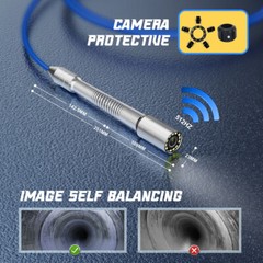7&Prime; Monitor Drain Sewer Camera 512HZ Locator Self-Leveling Pipe Inspection Camera