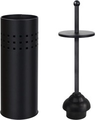 Blue Donuts Toilet Plunger with Holder for Bathroom, Multi Drain Black