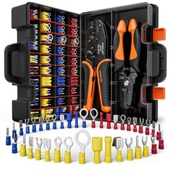 SOMELINE Wire Terminals Crimping Tool, with 45 22-10 AWG, Red, Blue, Yellow