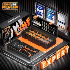 SOMELINE Crimping Tool Kit for Open Terminal Connectors, 14 Wire Terminal Sizes