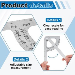 Pack Pipe Caliper Measuring Tool 7 Inch Stainless Steel Pocket Pipe Size 2