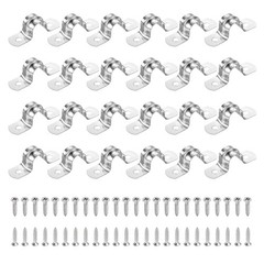 36Pcs 12mm(1/2&Prime;)304 Stainless Steel Rigid Pipe Strap with Screws, Silver