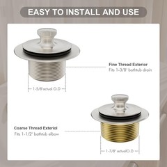 Brushed Nickel Tub Drain Stopper Bathtub Drain,
