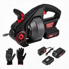 22V Cordless Pipe Drain Auger 25FT Cable Variable Speed for Sink Tub & Toilet