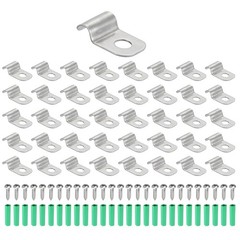 60Pack Stainless Steel Pipe Strap Fit for 5/32in(4mm) Cable U Shape Strap Clamp