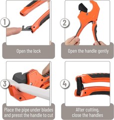 Bates- PVC Pipe Cutter, Cuts up to 2-1/2&Prime;, Orange Ratcheting Cutter&hellip;