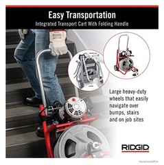Drain Cleaning Machine 120 Volt 75 Foot 3/8 Inch Cable Tub Shower Sink Drum