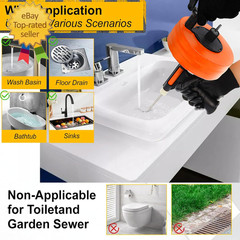 Drain Auger 50FT, Drain Snake with Drill Adapter, Plumbing Snake Clog Remover Us