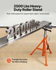 VEVOR Roller Stand 2500 LBS Load 27.6&Prime;-52&Prime; Height Adjustable 45# Steel Foldable
