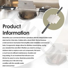 Heavy Duty Waste Drain Tool for 3 Tier Commercial Sinks &ndash; Twist and Lever Dra&hellip;
