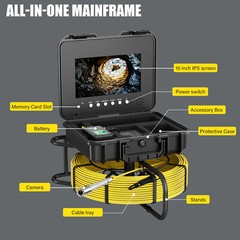 Sewer Camera 50m/164ft Pipe Inspection Camera with Meter Counter 10inch Monitor