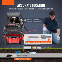 Sewer Camera, 165 Ft. /50 M Self-Leveling Drain Camera with 10.1 In. Touchscreen
