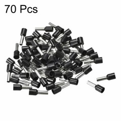 VE4009 Cord Pin End Wire Connector Electrical Crimp Terminal AWG12 Black70Pcs✦KD