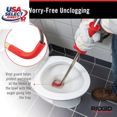 K-3 Toilet Auger with 3-Foot Snake and Bulb Head
