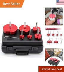 PVC Pipe Reamer 6 Piece Plastic Pipe Fitting Saver Kit 1/2in Drill Heads 3/4-4in