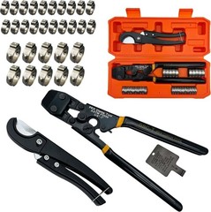 PEX Cinch Tool Kit 3/8&Prime;-1&Prime; Stainless Steel Clamp Crimper & Pipe Cutter with Case