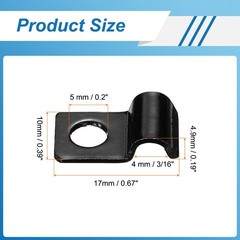 30Pcs 4mm Pipe Strap Carbon Steel Conduit Strap, Black