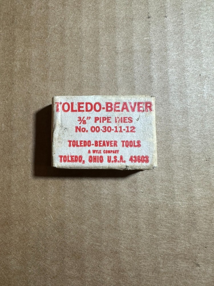 Toledo Beaver Pipe Threading Dies 3/8&Prime; No. 00-30-11-12