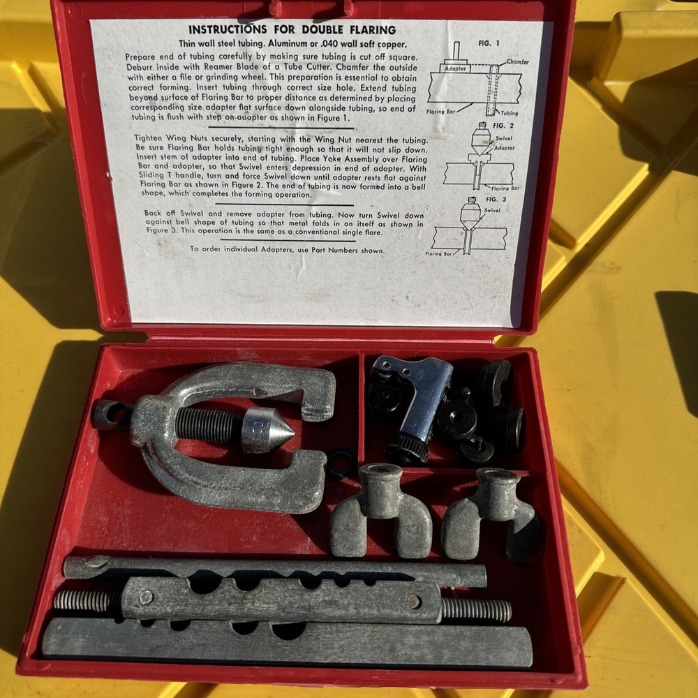 Vintage MAC Tools Double Flaring Tool Kit w Case 3/16&Prime; &ndash; 1/2&Prime; Tube SAE Made USA