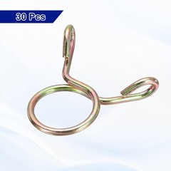 Fuel Line Hose Clips, 30Pcs 9.5mm Zinc Plated 65Mn Steel Tubing Spring Clamps